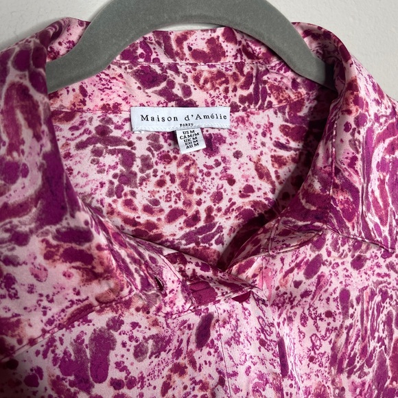 Maison D’Amelie Anthropologie satin top blouse - Picture 3 of 7